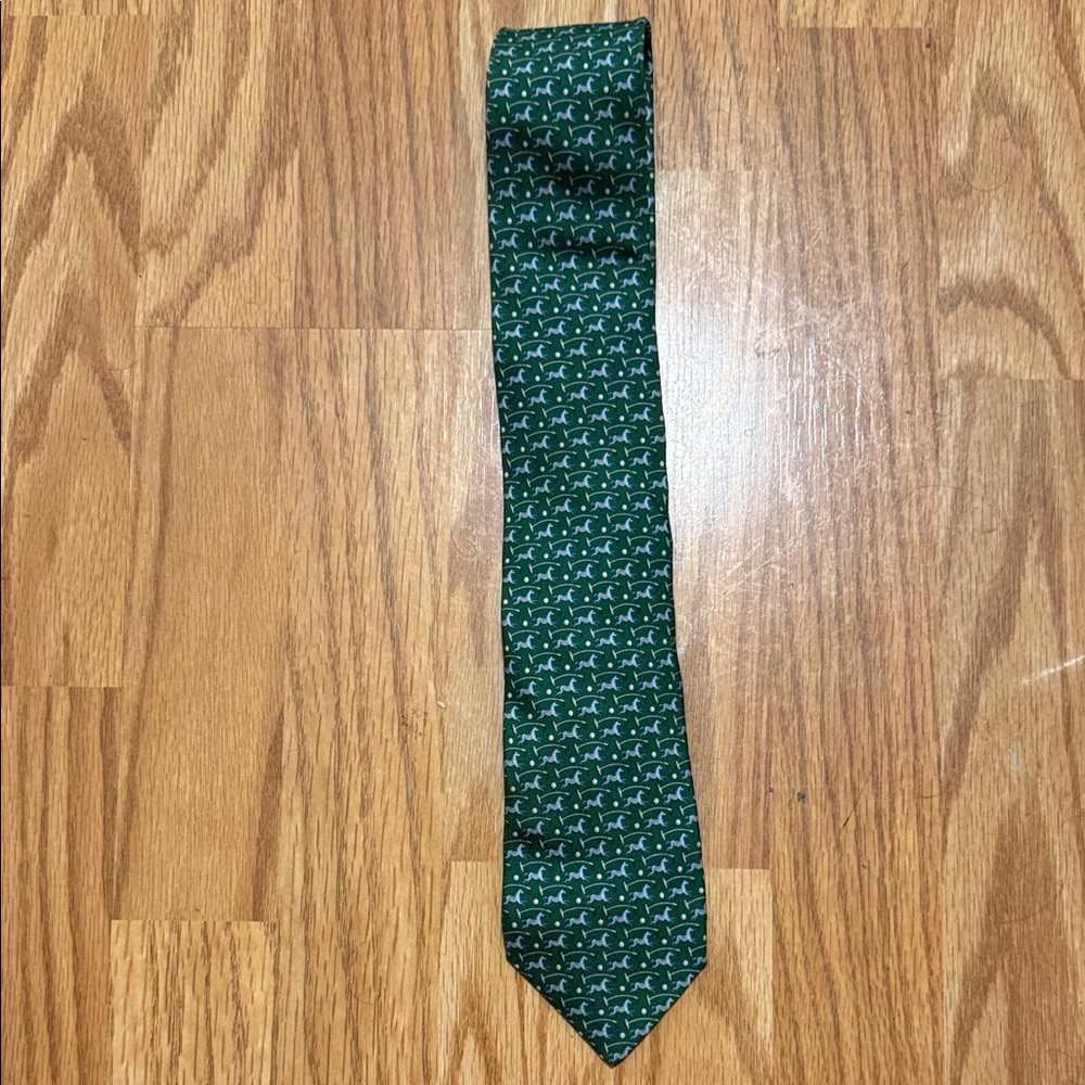 Ferragamo Men’s Green Patterned Tie